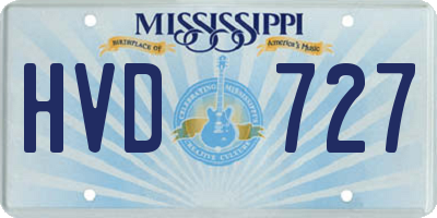 MS license plate HVD727