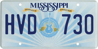 MS license plate HVD730