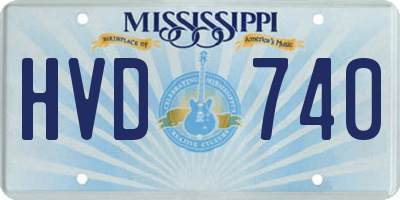 MS license plate HVD740