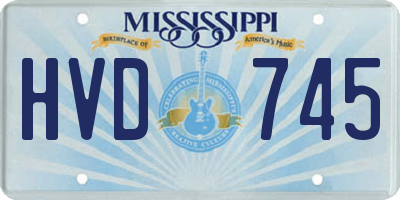 MS license plate HVD745