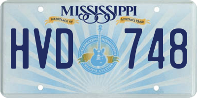 MS license plate HVD748