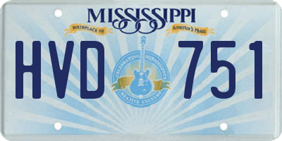 MS license plate HVD751