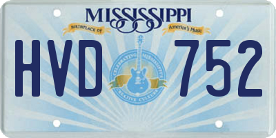 MS license plate HVD752