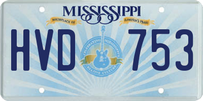 MS license plate HVD753