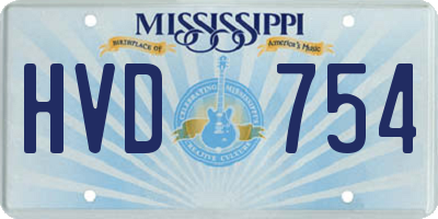 MS license plate HVD754