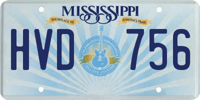 MS license plate HVD756