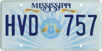 MS license plate HVD757