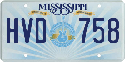 MS license plate HVD758