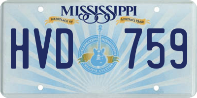 MS license plate HVD759