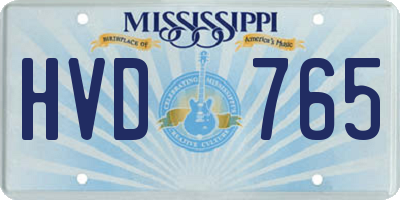 MS license plate HVD765