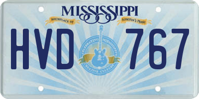 MS license plate HVD767