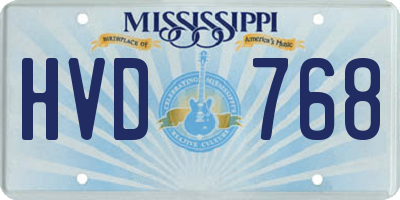 MS license plate HVD768