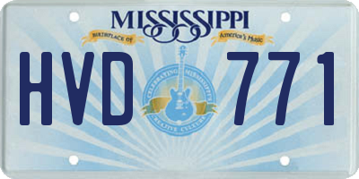 MS license plate HVD771