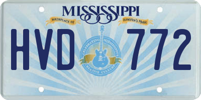MS license plate HVD772