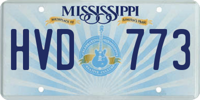 MS license plate HVD773