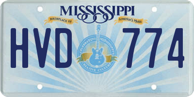 MS license plate HVD774