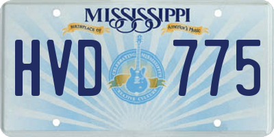 MS license plate HVD775