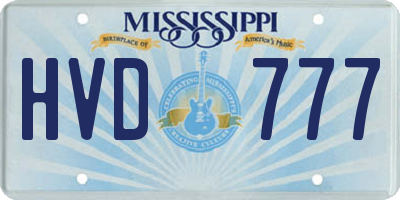 MS license plate HVD777