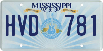 MS license plate HVD781