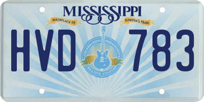 MS license plate HVD783