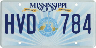 MS license plate HVD784