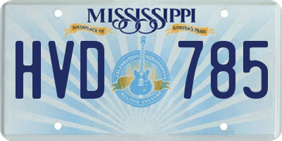 MS license plate HVD785