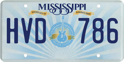 MS license plate HVD786