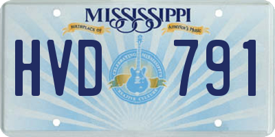 MS license plate HVD791