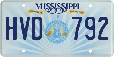 MS license plate HVD792