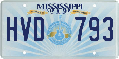MS license plate HVD793