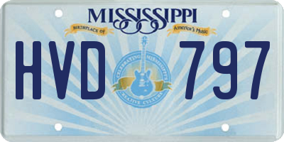 MS license plate HVD797