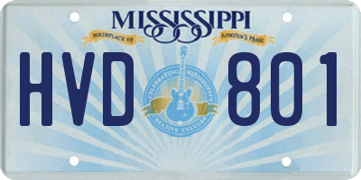 MS license plate HVD801