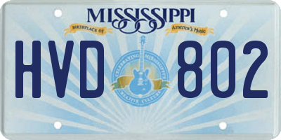 MS license plate HVD802