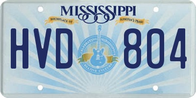 MS license plate HVD804