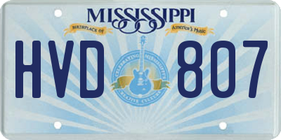 MS license plate HVD807