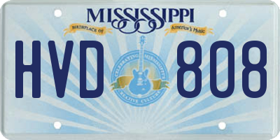 MS license plate HVD808