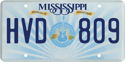 MS license plate HVD809
