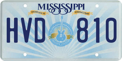 MS license plate HVD810