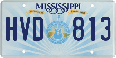 MS license plate HVD813