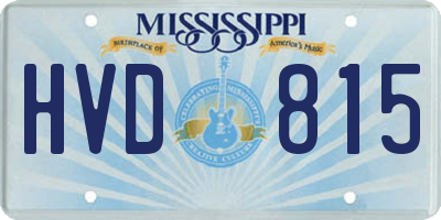 MS license plate HVD815