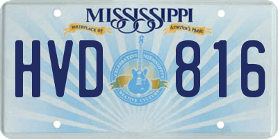 MS license plate HVD816