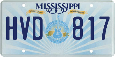 MS license plate HVD817
