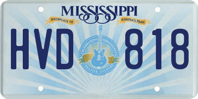 MS license plate HVD818