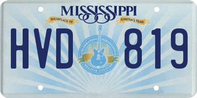 MS license plate HVD819