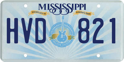 MS license plate HVD821