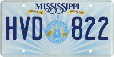 MS license plate HVD822