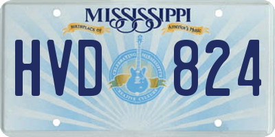 MS license plate HVD824