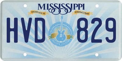 MS license plate HVD829