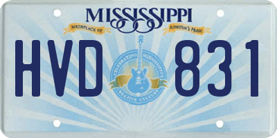 MS license plate HVD831