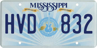 MS license plate HVD832